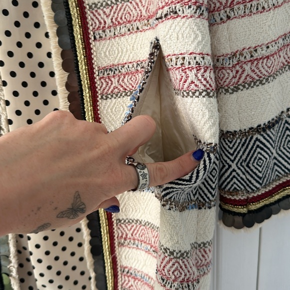 Zara Aztec overcoat size small -- heavy! - Picture 5 of 6